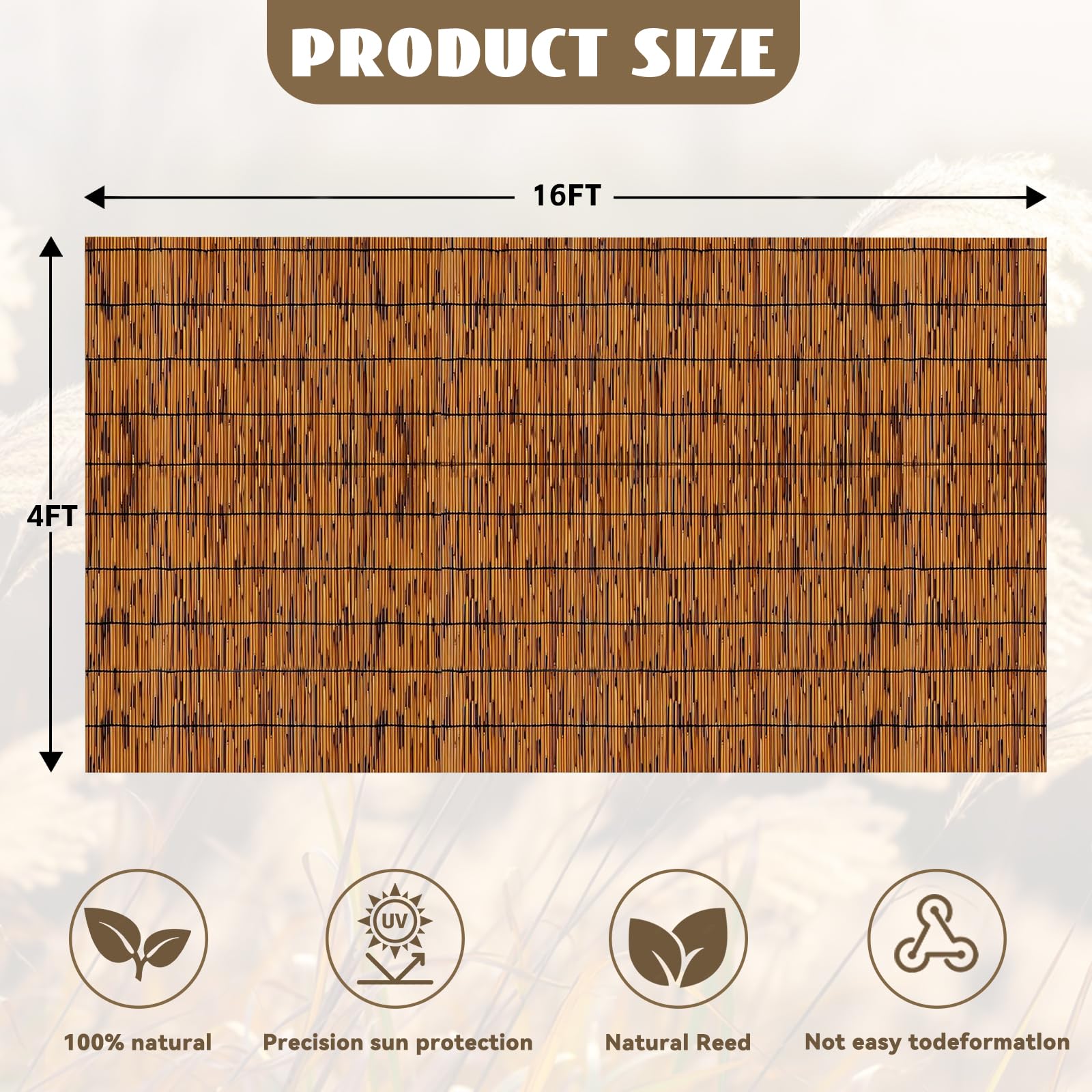 KOIUEYW bamboo curtain for patio installation demonstrates easy setup.