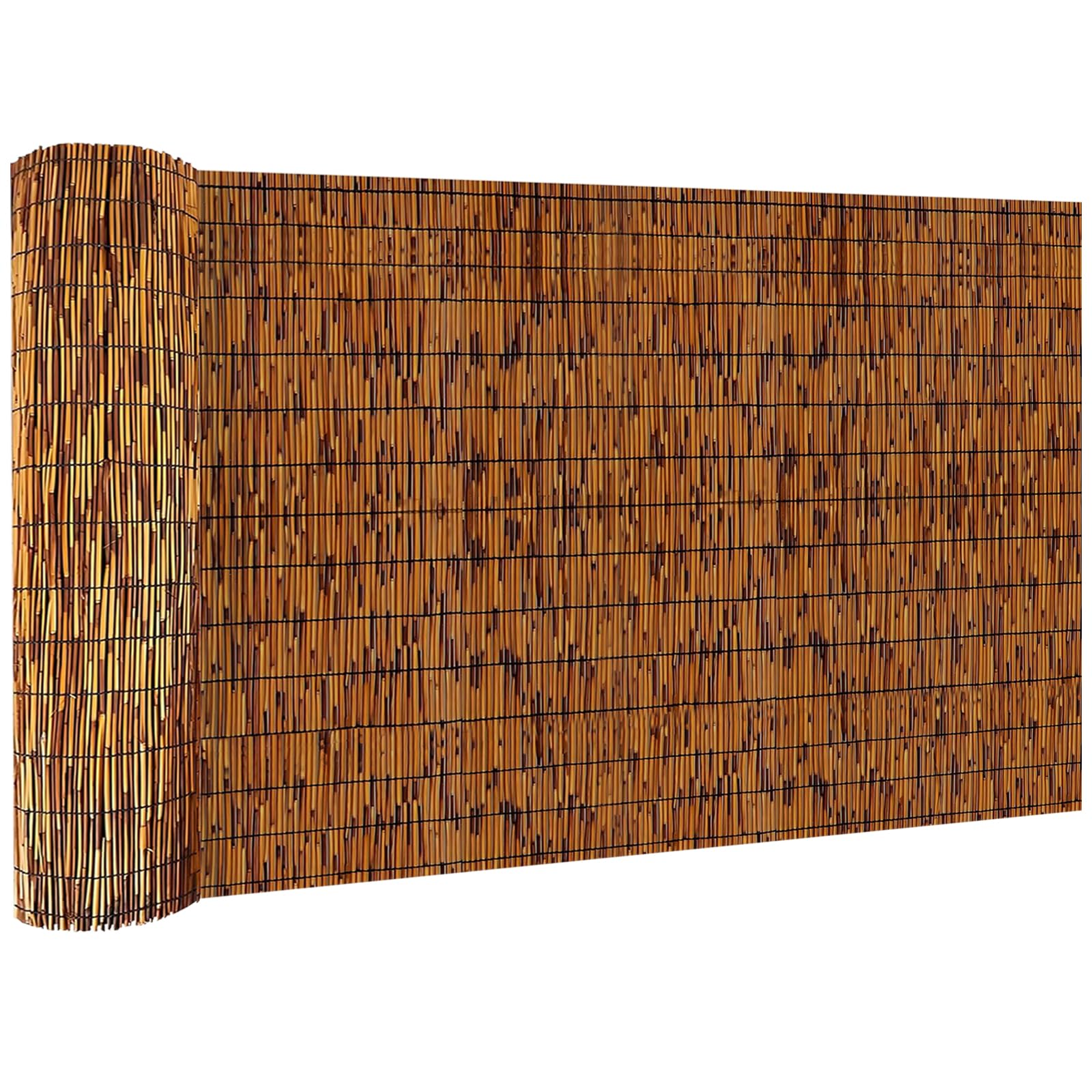 KOIUEYW bamboo reed fencing roll for outdoor privacy and natural shade.