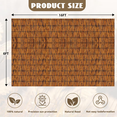 KOIUEYW decorative privacy screen in natural reed for patio ambiance.