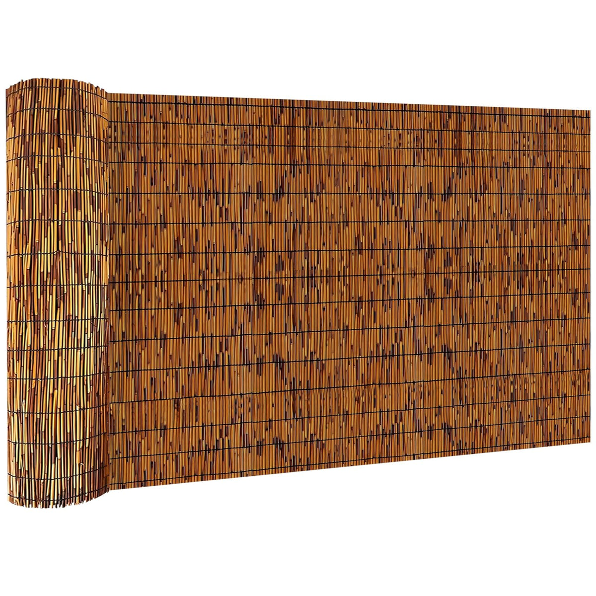 KOIUEYW reed fencing roll close-up shows natural texture for outdoor privacy.