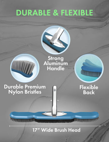 Kokido Kemano brush head side angle highlights ergonomic reach around steps.