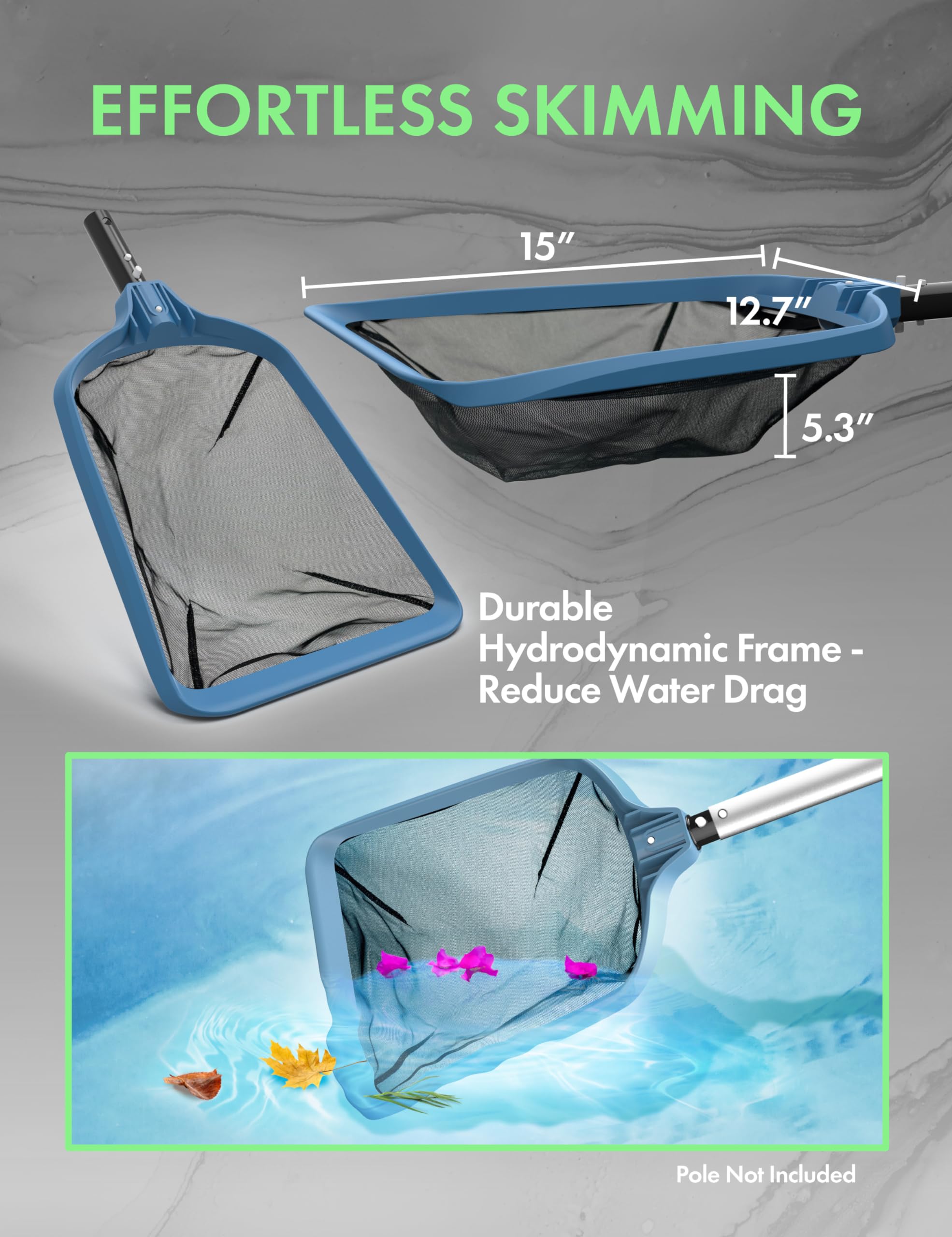 Kokido KEMANO Pro reinforced ribs frame for long-lasting use.