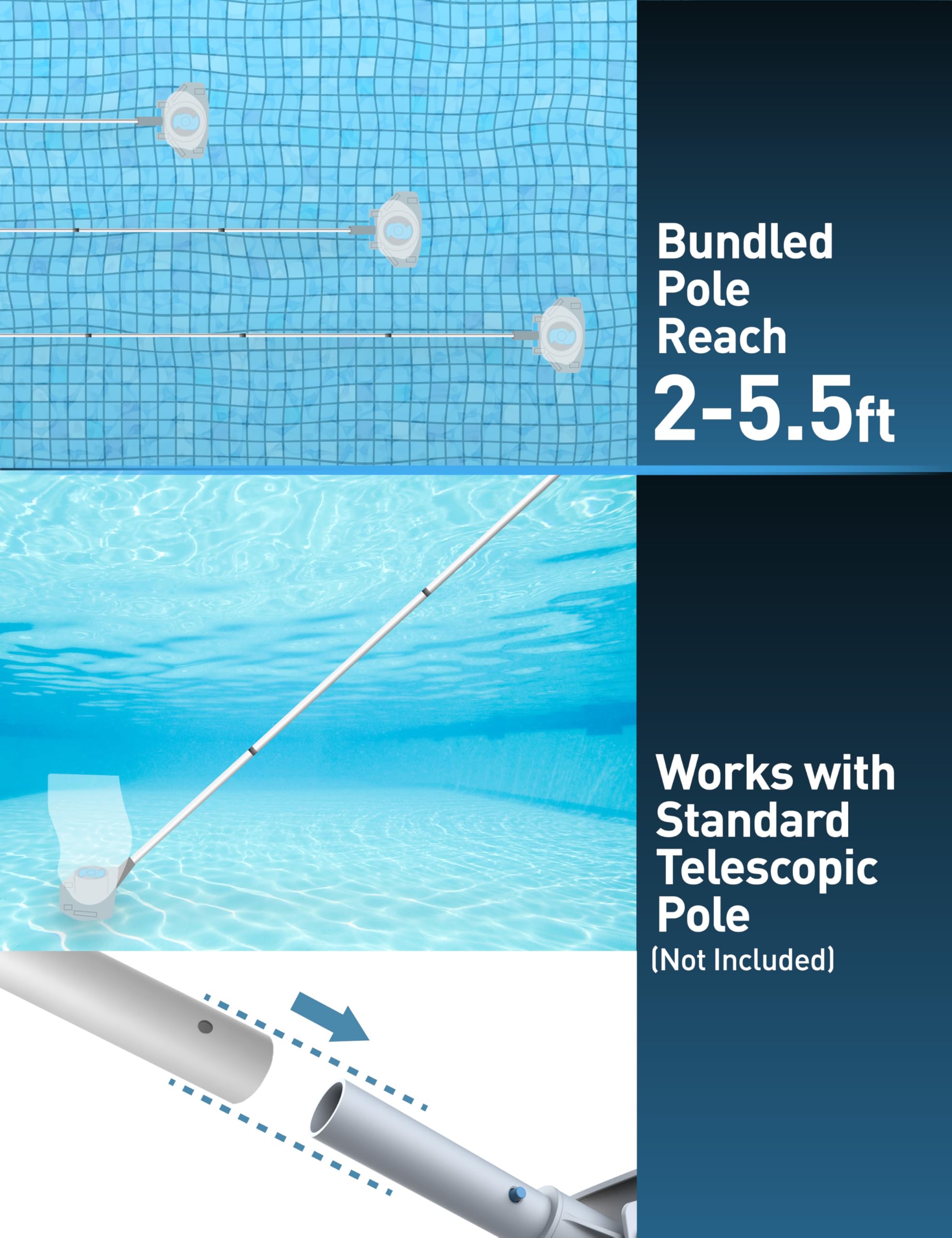 Kokido XV410 5-section extendable pole reaches up to 5.5 feet