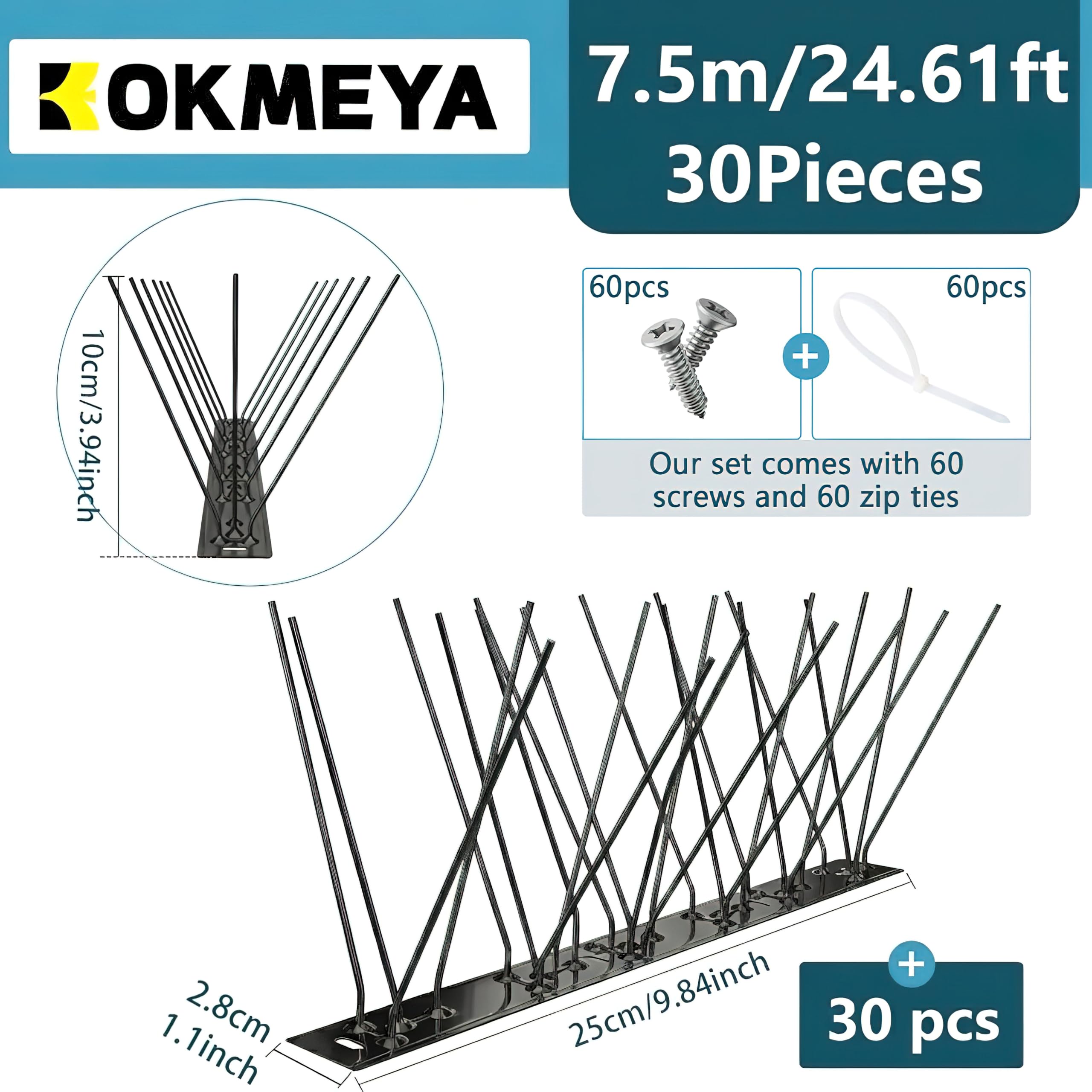 KOKMEYA 12-piece preassembled spikes ready for quick mounting