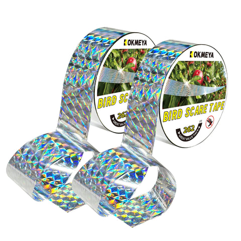 KOKMEYA Bird Scare Tape, double-sided reflective surface deters birds in sunny yards.