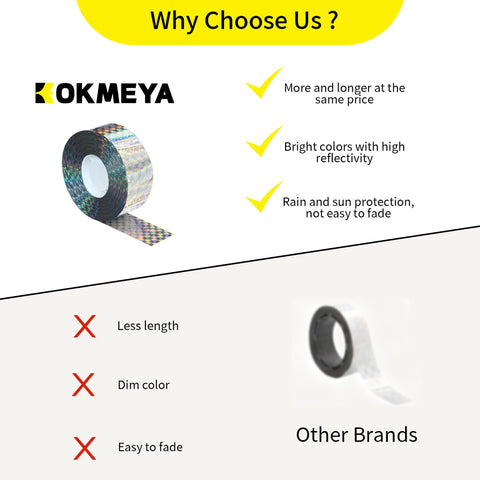 KOKMEYA tape roll provides long-lasting outdoor deterrence for gardens