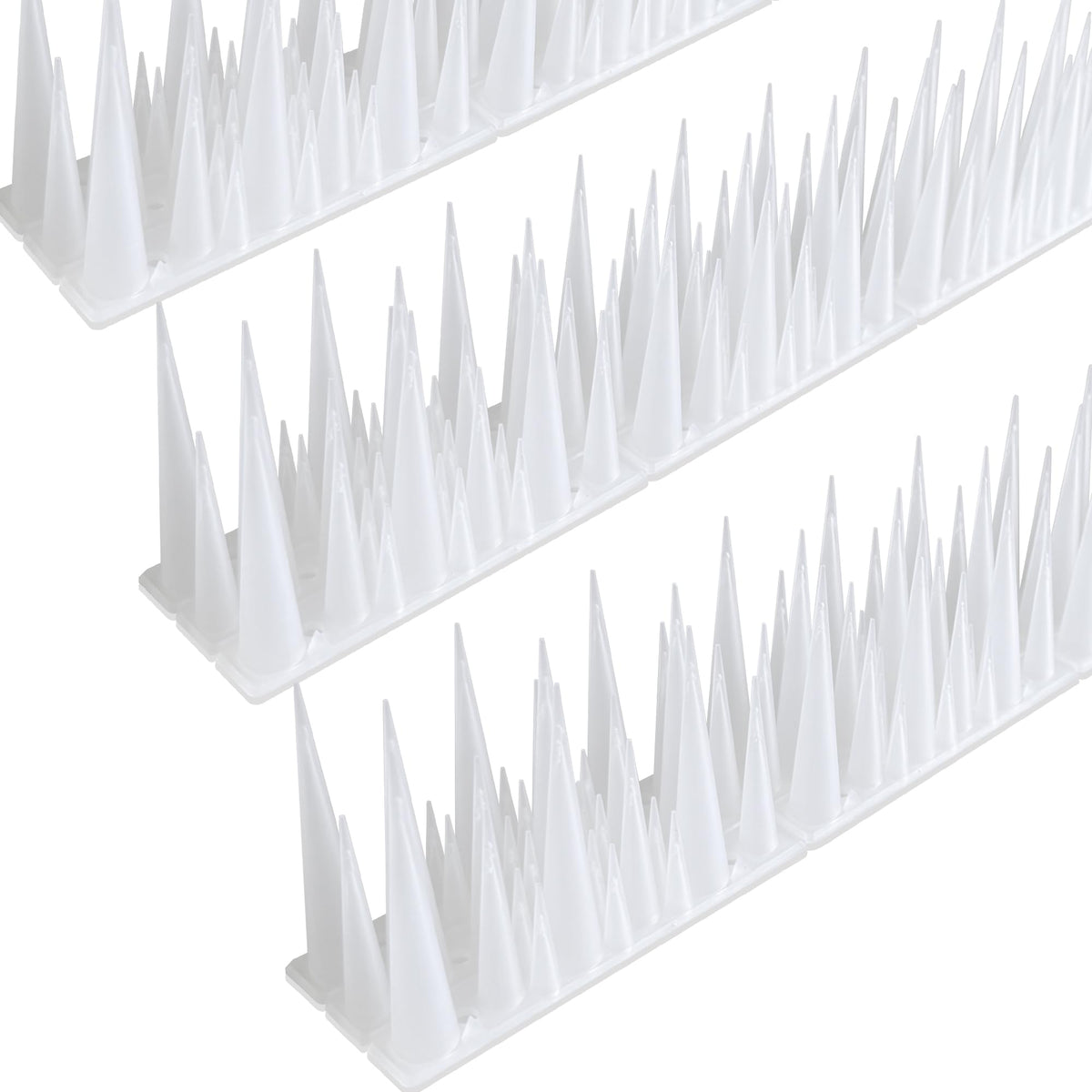 KOKMEYA bird spikes mounted on a fence for outdoor deterrence against pigeons