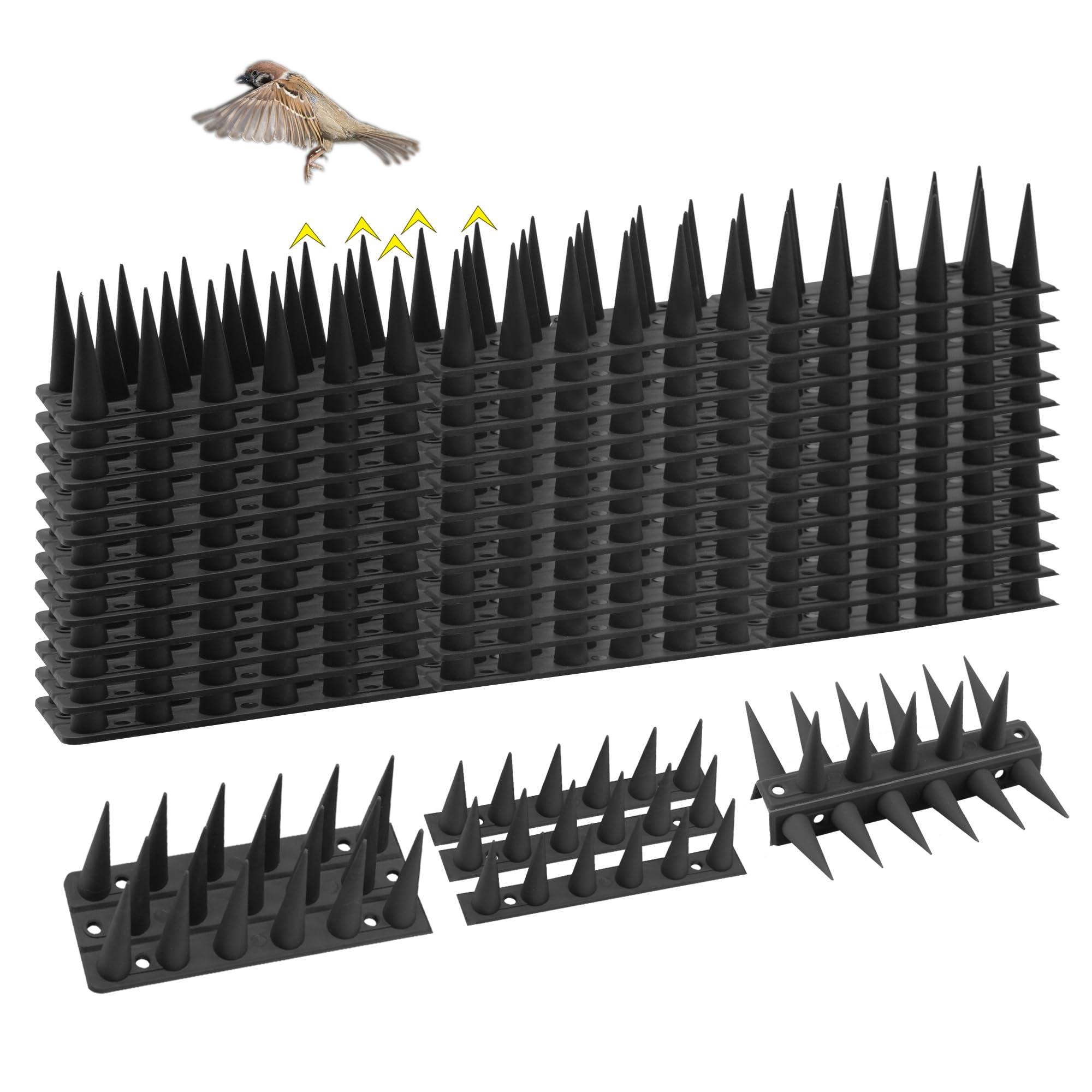 KOKMEYA Bird Spikes 12-piece set protects outdoor surfaces from bird perching.