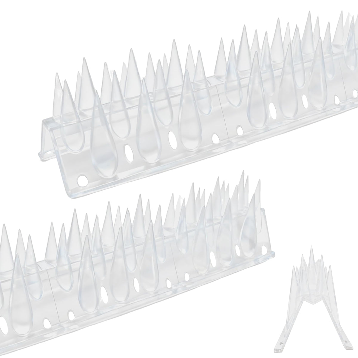 KOKMEYA Bird Spikes Clear 22 Pack deters perching while preserving roof aesthetics.