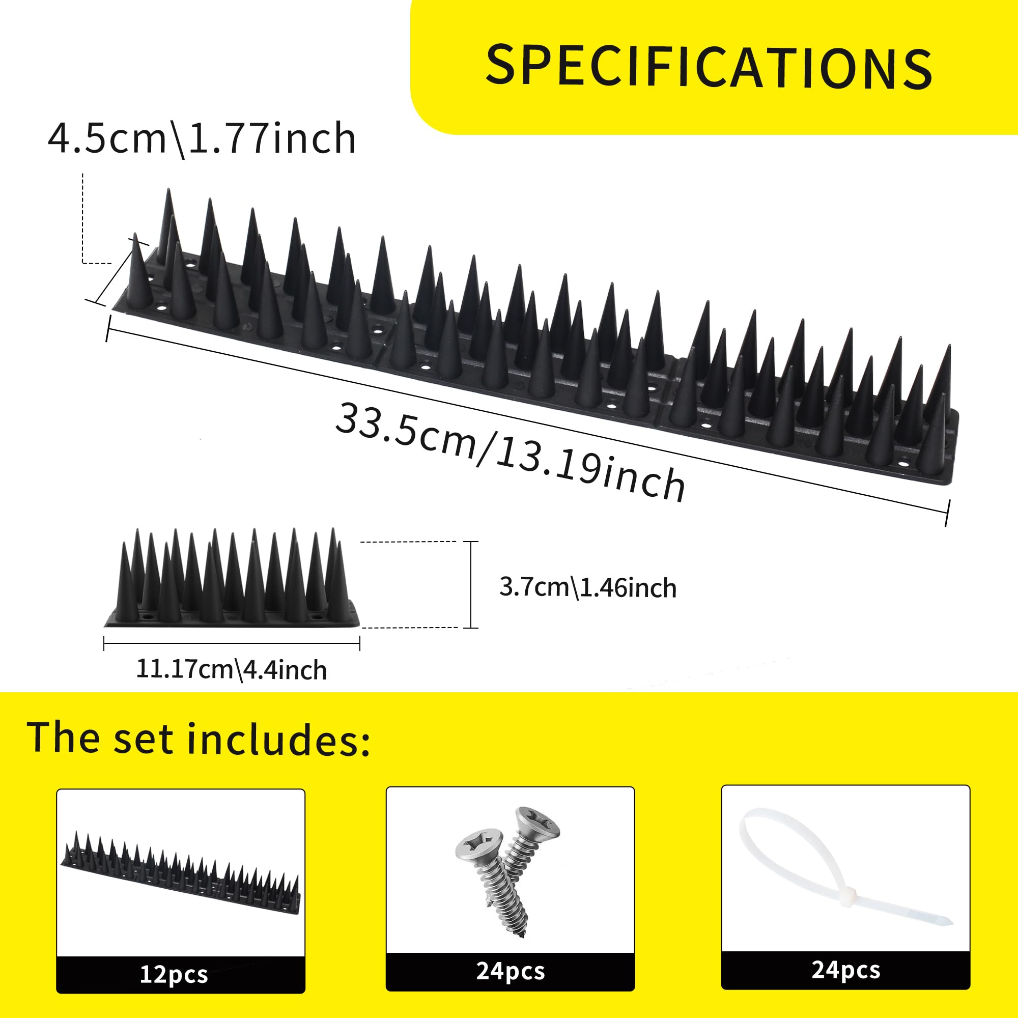 KOKMEYA Bird Spikes installation options support easy mounting on roofs and fences.