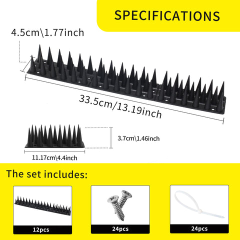 KOKMEYA Bird Spikes installation options support easy mounting on roofs and fences.