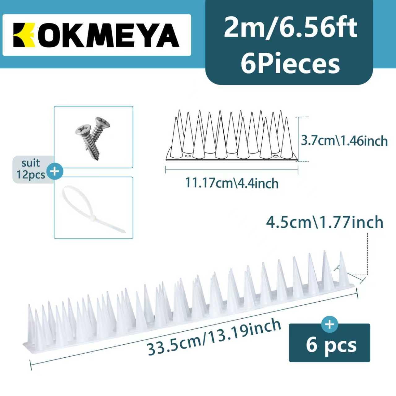 KOKMEYA Bird Spikes being installed with simple steps for quick setup.