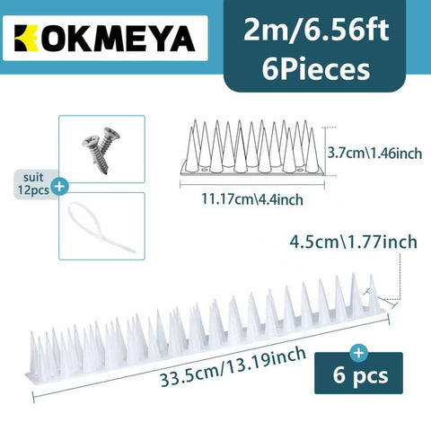 KOKMEYA Bird Spikes being installed with simple steps for quick setup.