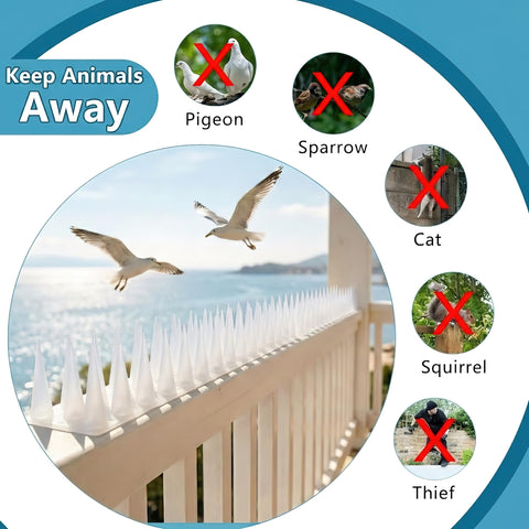 KOKMEYA Bird Spikes along a fence line offer versatile outdoor deterrence.