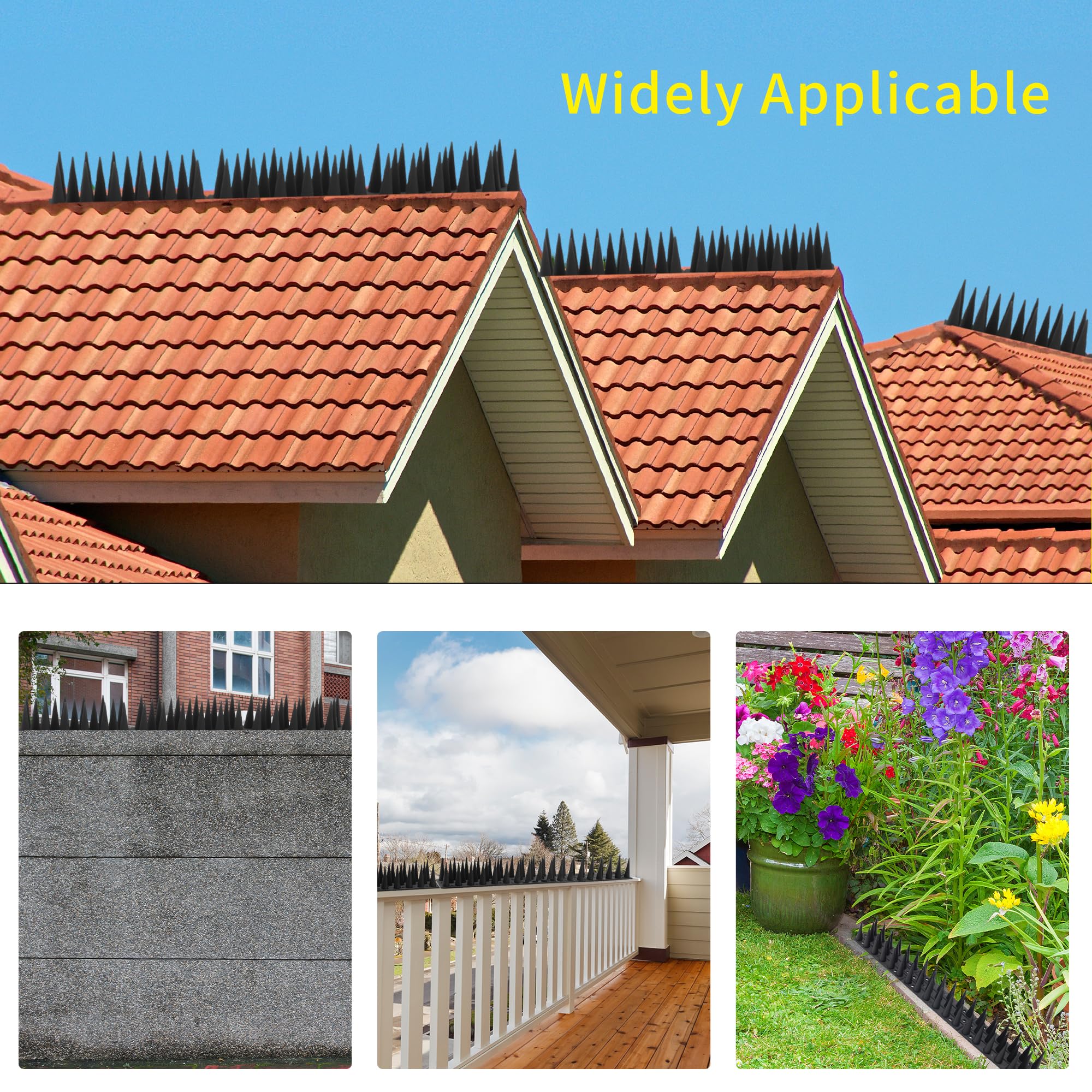 KOKMEYA Durable plastic spikes resist deformation under sun and weather.