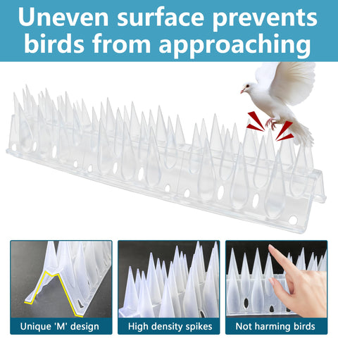 KOKMEYA bird spikes for eaves and fences keep birds away discreetly.