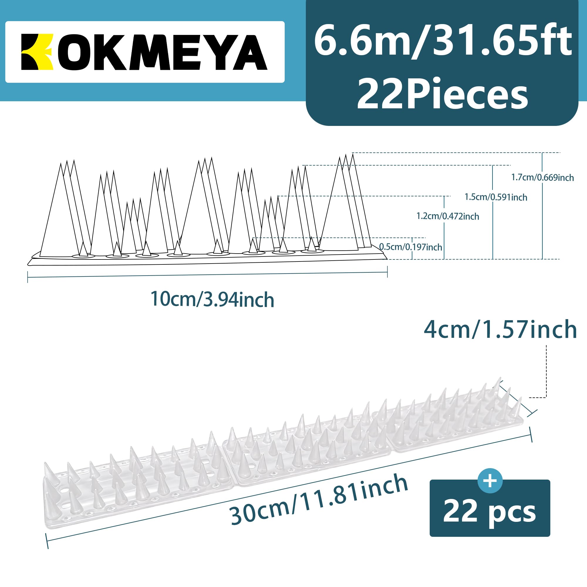 KOKMEYA 22 pack install kit shows easy, flexible mounting for outdoor spaces.