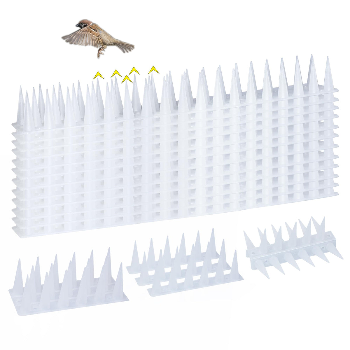 KOKMEYA Bird Spikes provide 13.2ft deterrent coverage for outdoor spaces.