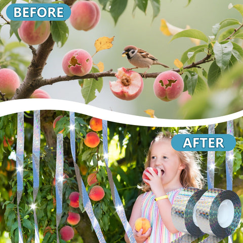 KOKMEYA dual sided tape glints in sun to deter birds.
