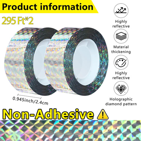 KOKMEYA reflective tape gleams in sunlight to deter birds in outdoor spaces