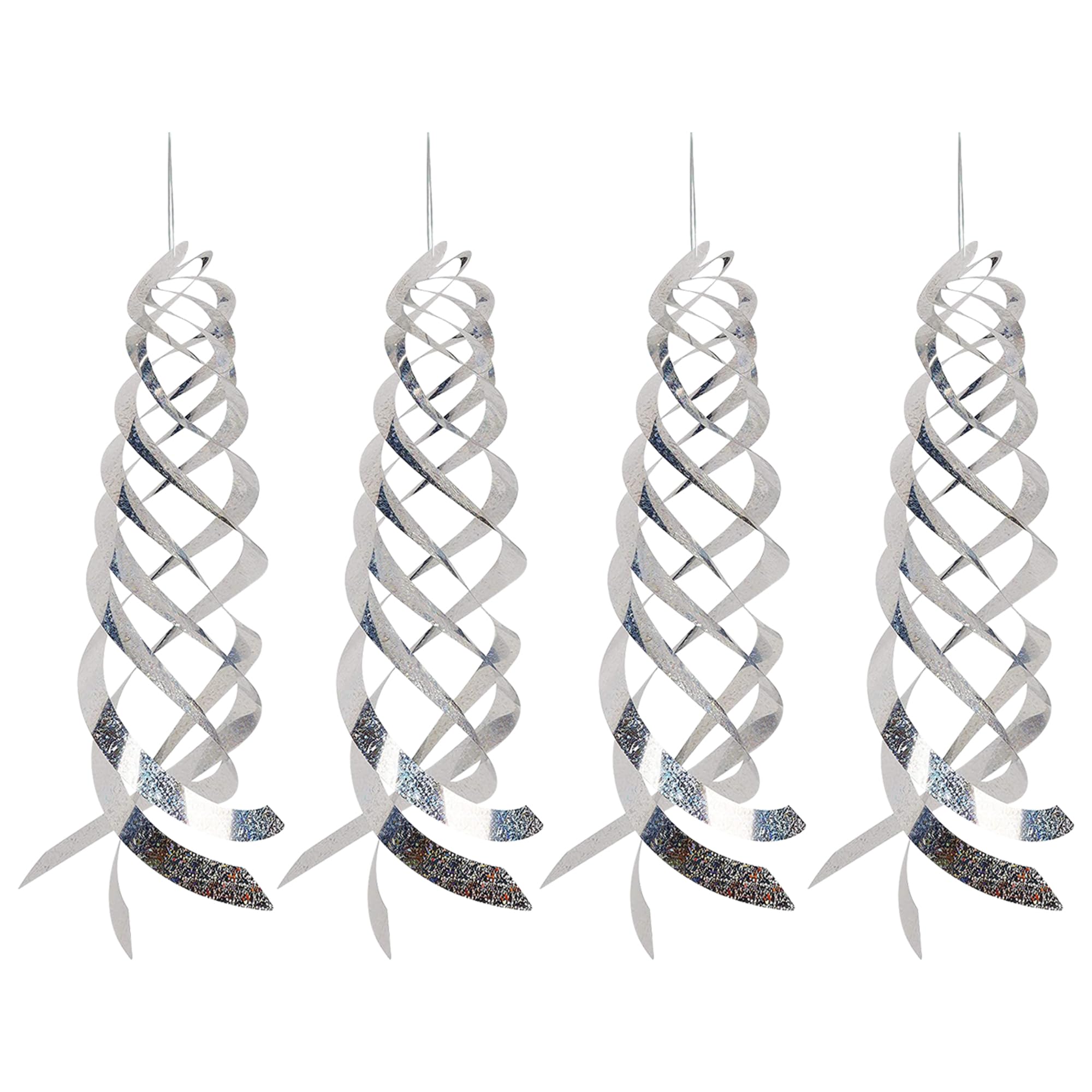 KOKMEYA spiral reflective bird repellent hanging ornament deters birds in sunny gardens
