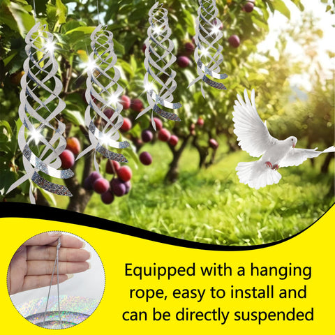 KOKMEYA bird deterrent spiral reflects light to protect crops and plants