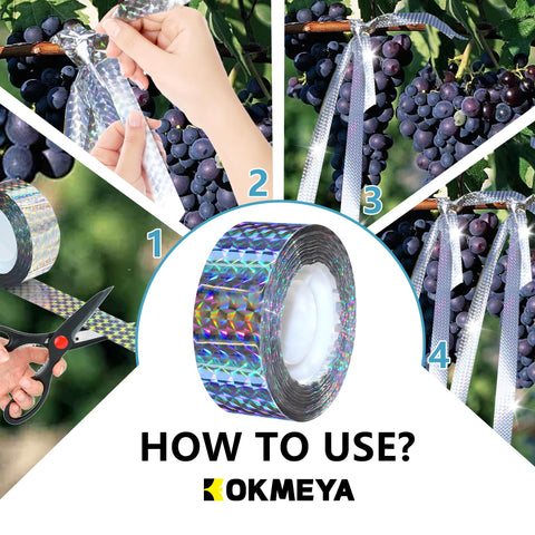 KOKMEYA tape tied to a branch protects the garden.