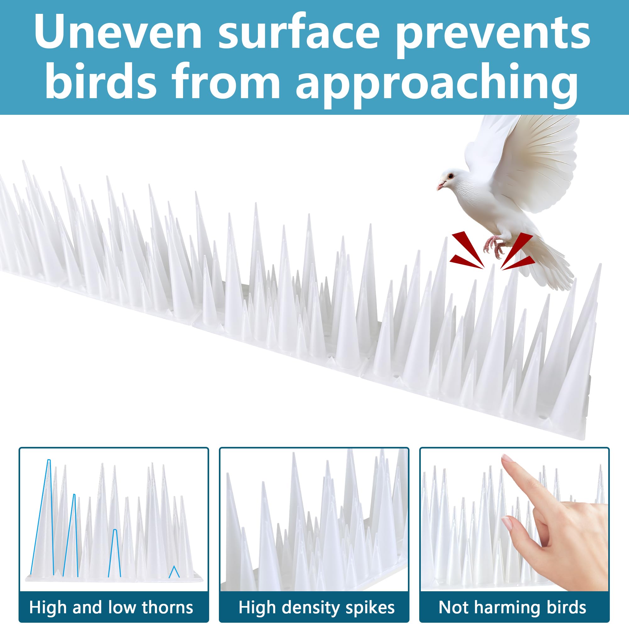 KOKMEYA UV-resistant bird spikes for weather resistance