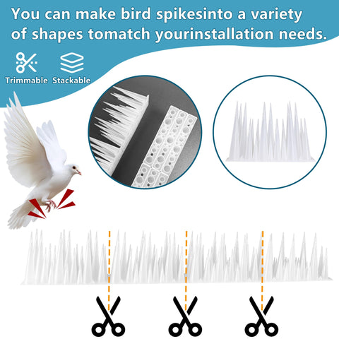KOKMEYA spikes deter woodpeckers, pigeons, and raccoons outdoors