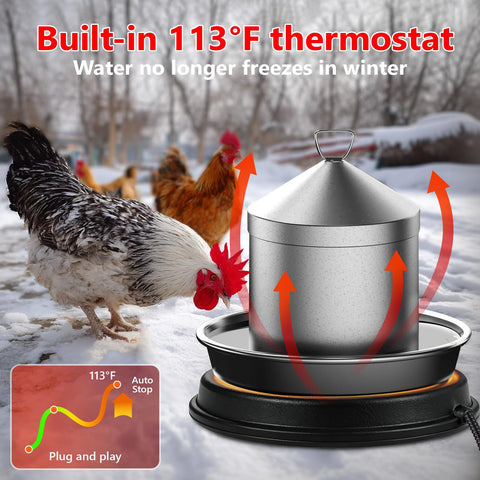 Kokopro thermostat control display showing adjustable heating for safe drinking water.