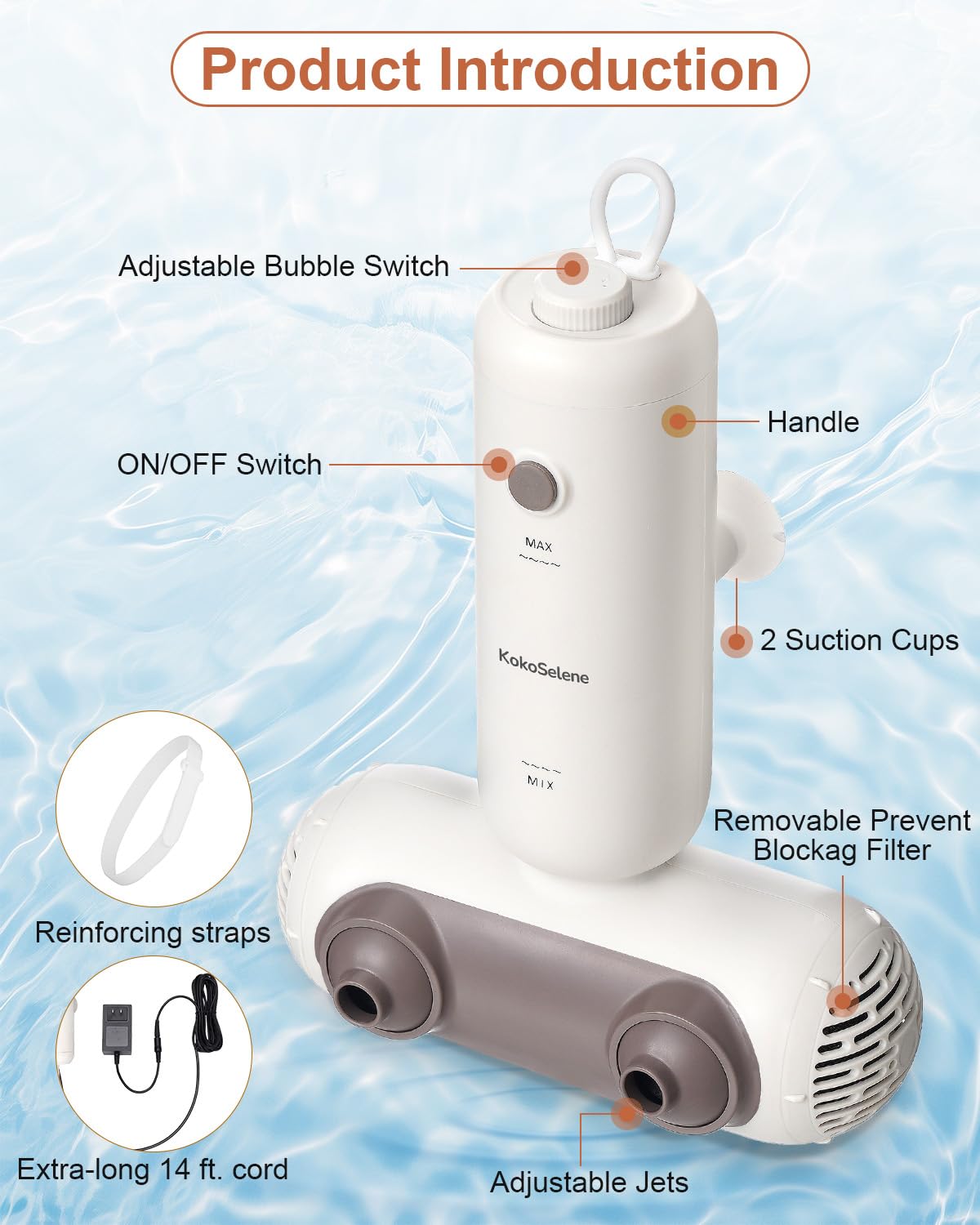 KokoSelene Bath Jets fits most home tubs for easy upgrade