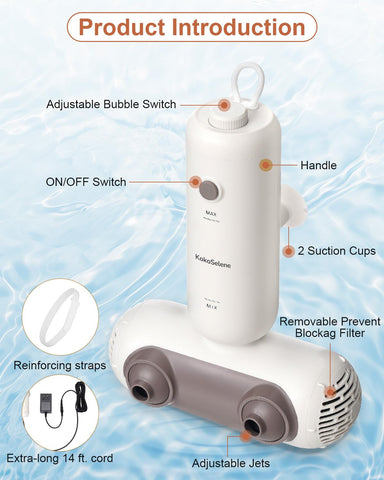 KokoSelene Bath Jets fits most home tubs for easy upgrade