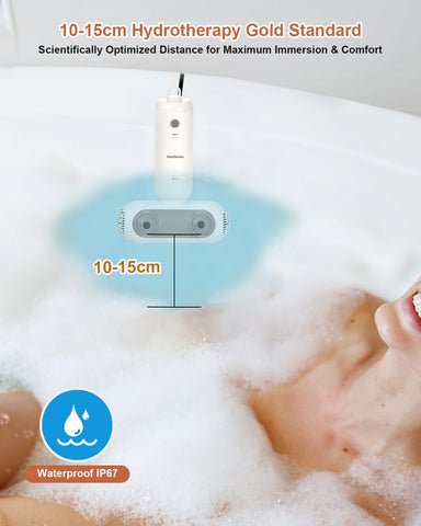 KokoSelene Bath Jets portable spa setup in a bathroom