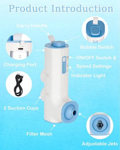 KokoSelene 360-degree nozzle adjusts to fit most standard tubs.