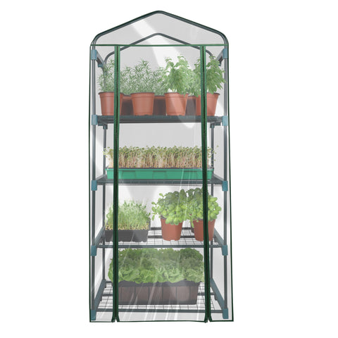 KOL 4-Tier Mini Greenhouse removable summer cover for extended use.