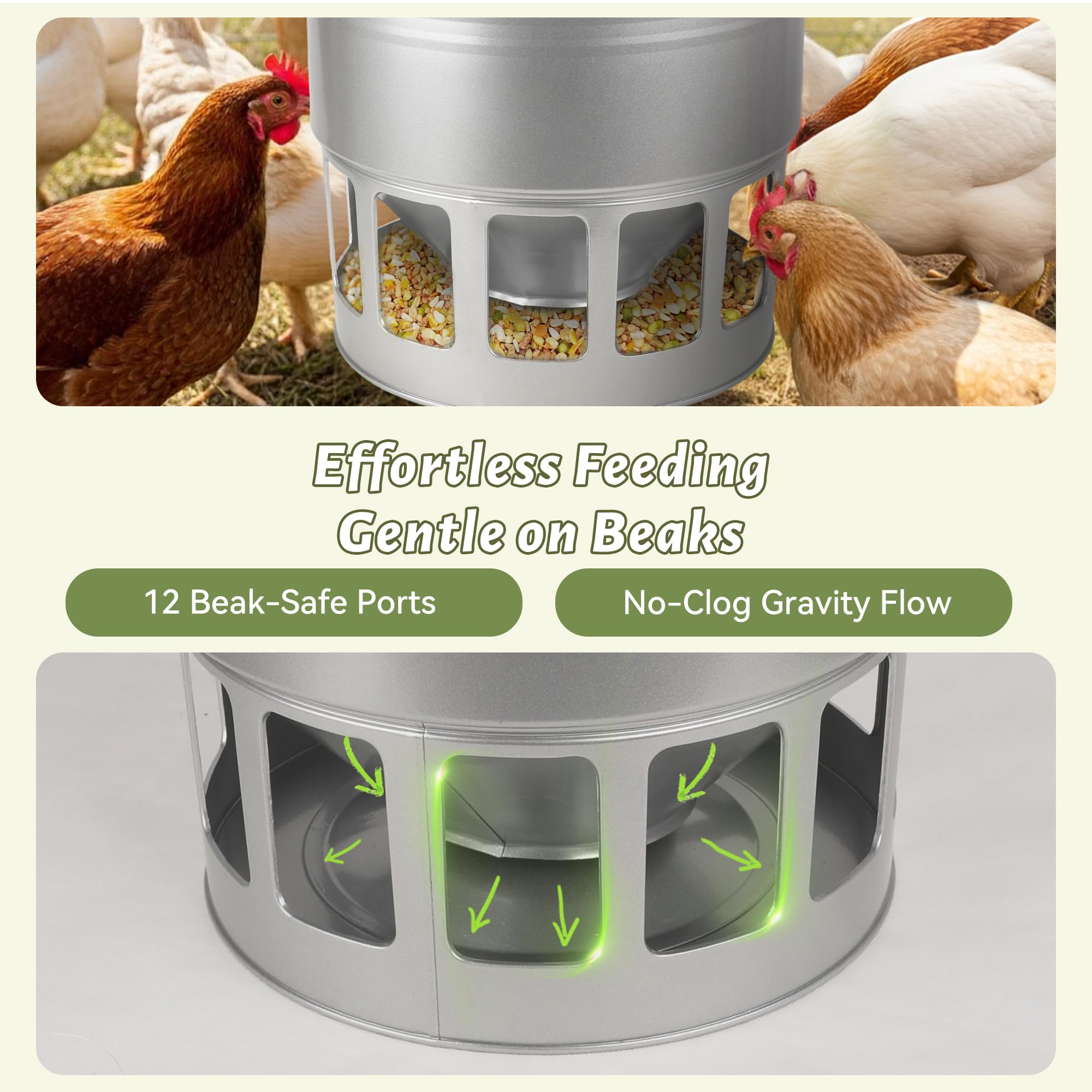 KOL adjustable poultry feeder hanging at different heights