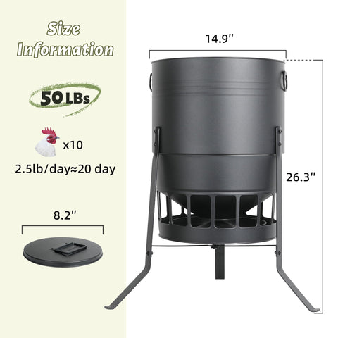 KOL gravity-feed design provides consistent distribution with minimal blockage.