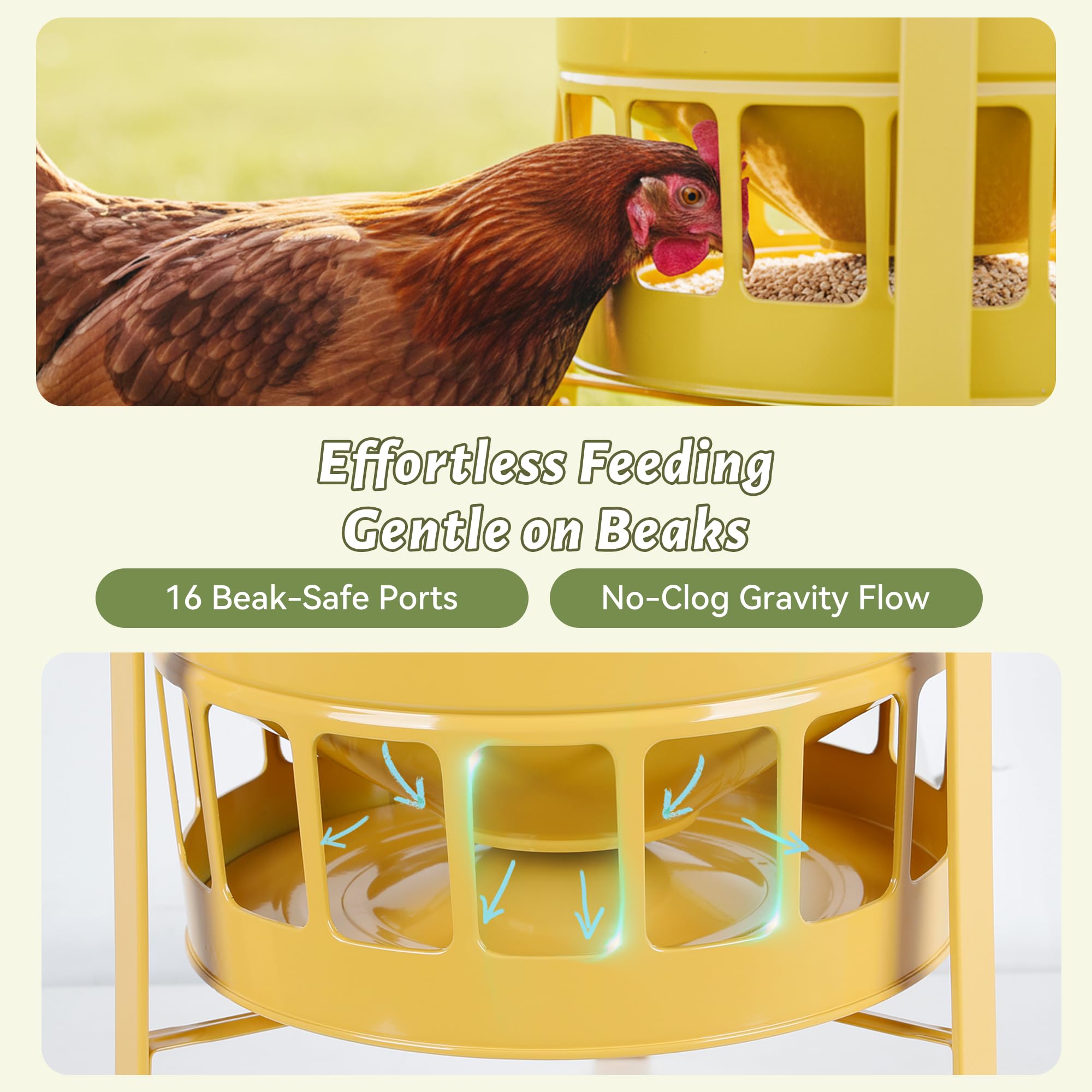 KOL feeder uses rust-proof powder-coated metal for outdoor durability.