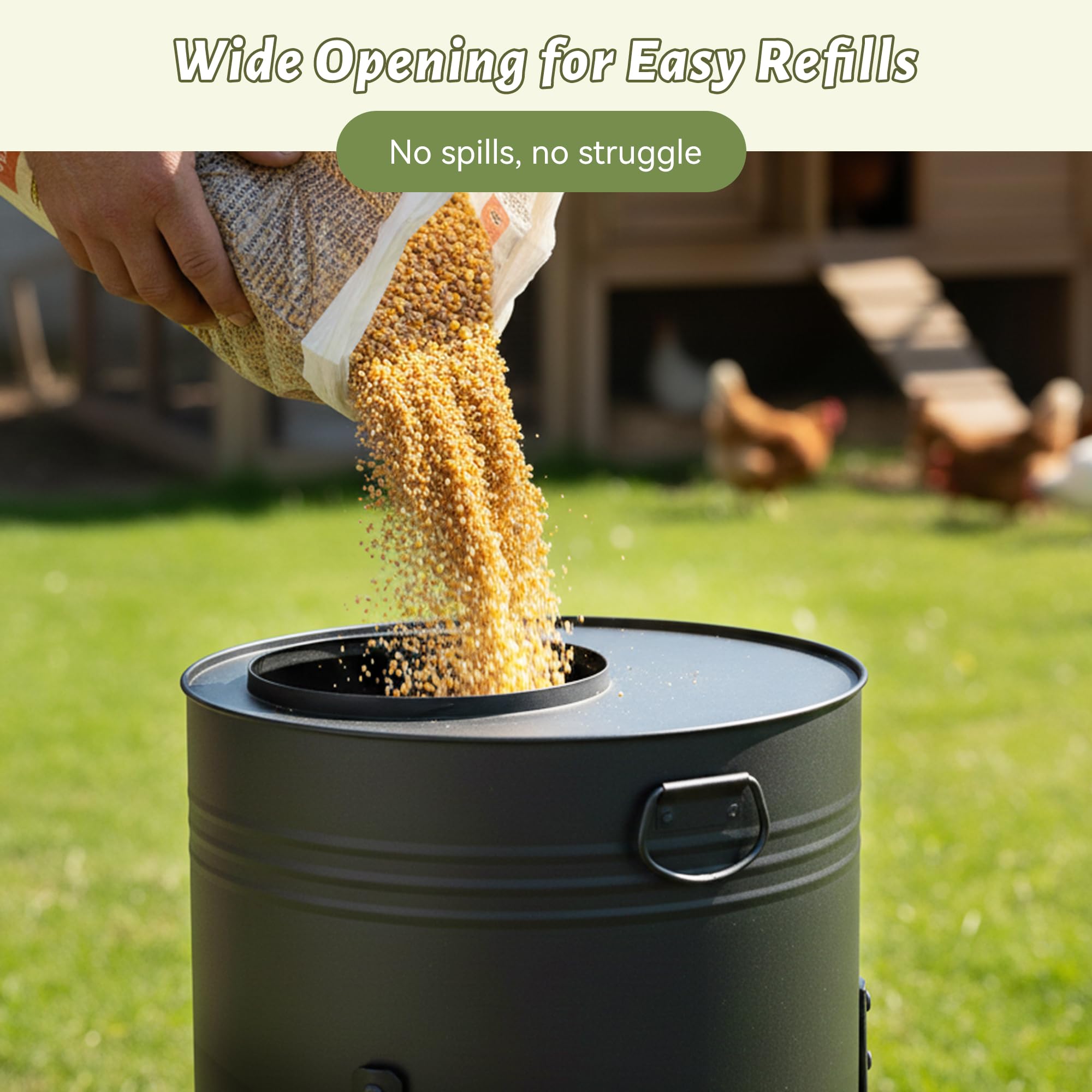 KOL portable handle allows easy transport between coop and run.