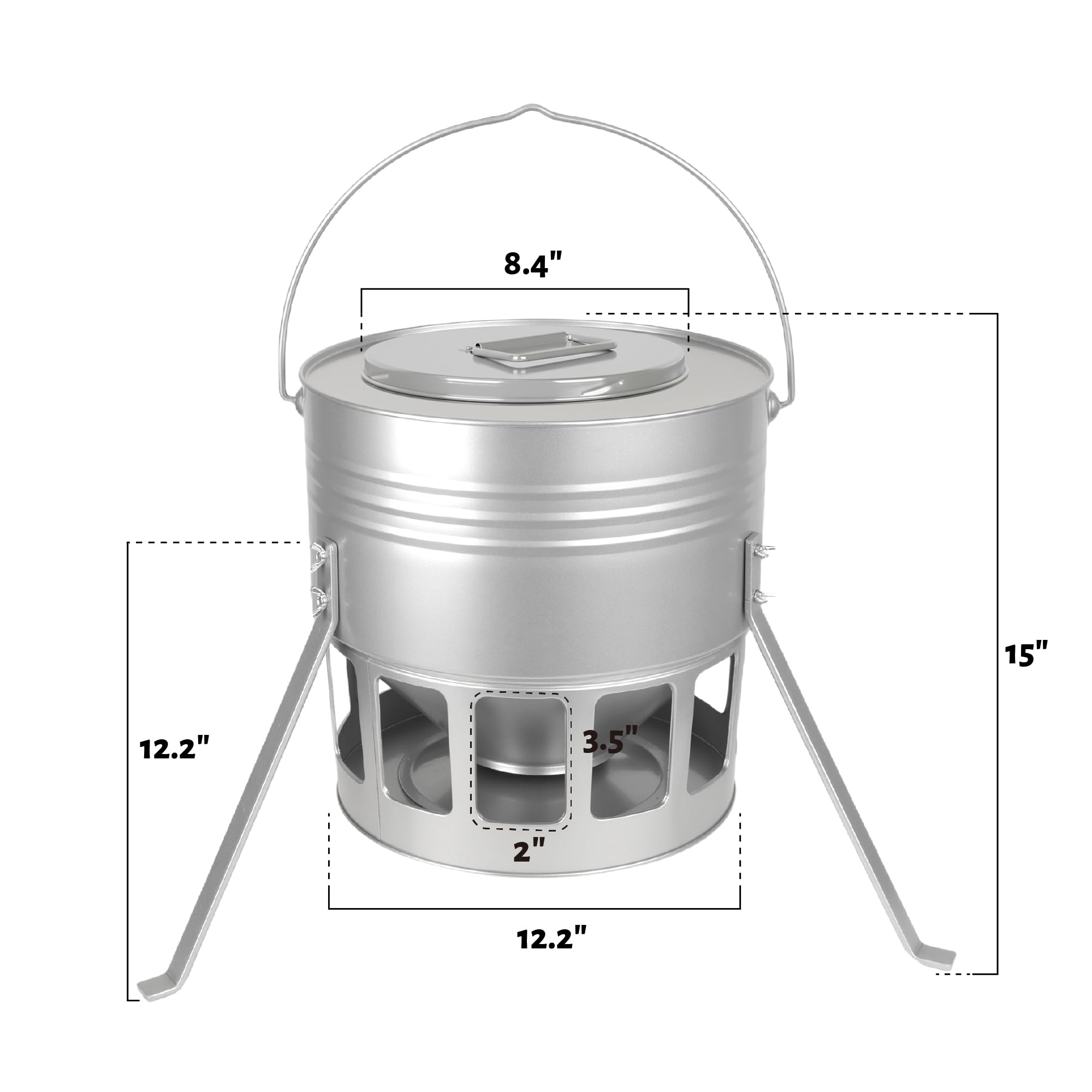 KOL ground-level design promotes natural feeding and keeps feed dry.