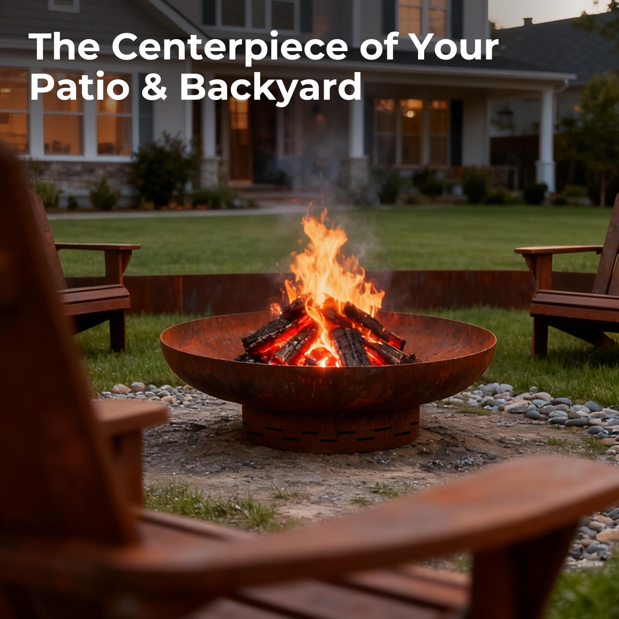 KOL Fire Pit ideal for outdoor gatherings on patios, decks, and backyards.