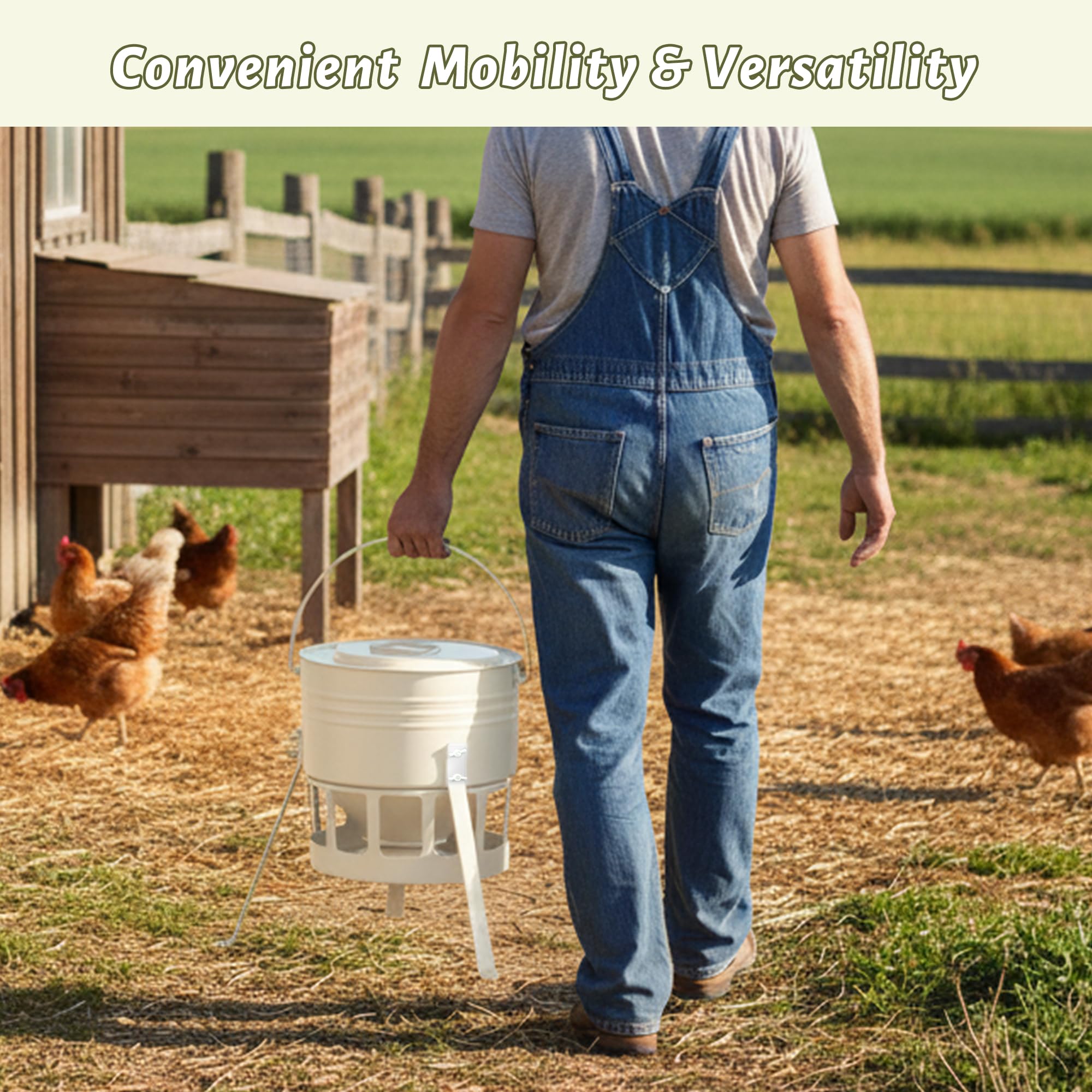 Anti-spill gravity-fed design minimizes mess and feed loss.