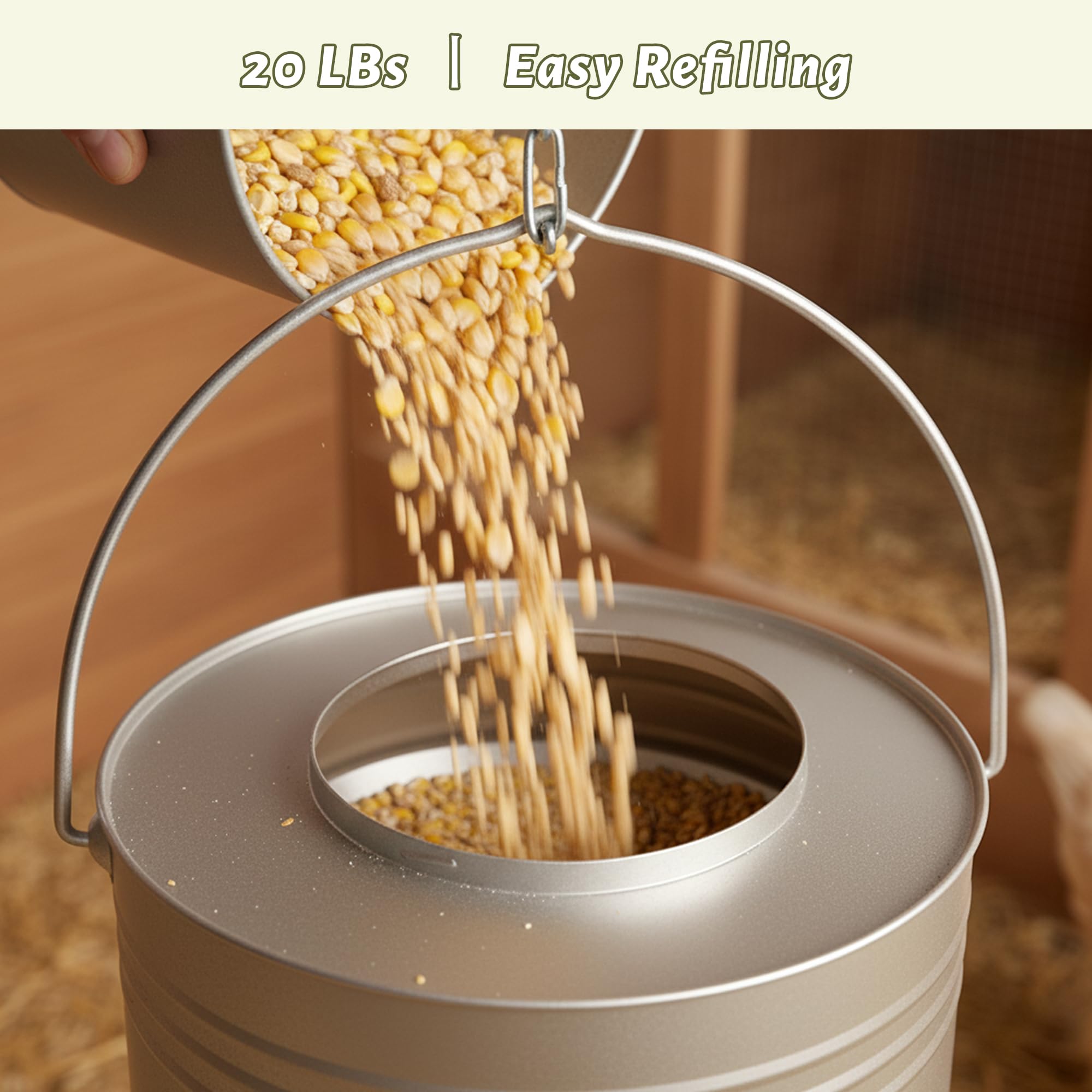 KOL elevated-hanging design keeps feed clean and dry