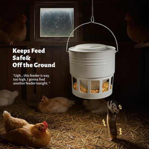 KOL universal height chicken feeder adapts to chicks, hens, and roosters