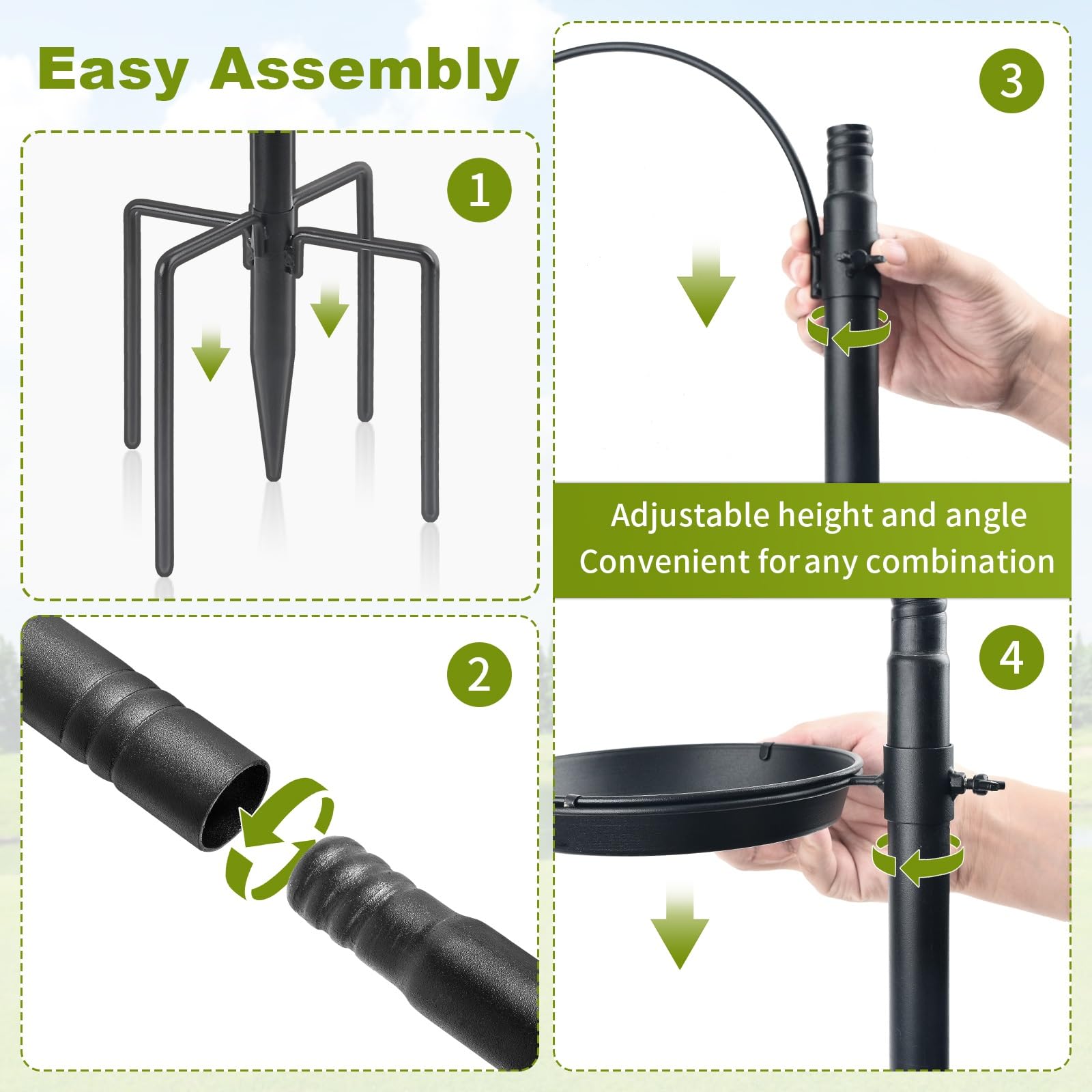 KOLAKO Bird Feeder Pole weatherproof design withstands outdoor conditions.