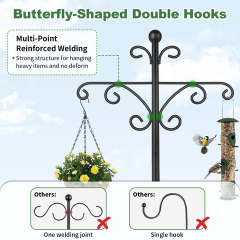 Kolako Shepherds Hook three-quarter-inch steel pole for sturdy support.