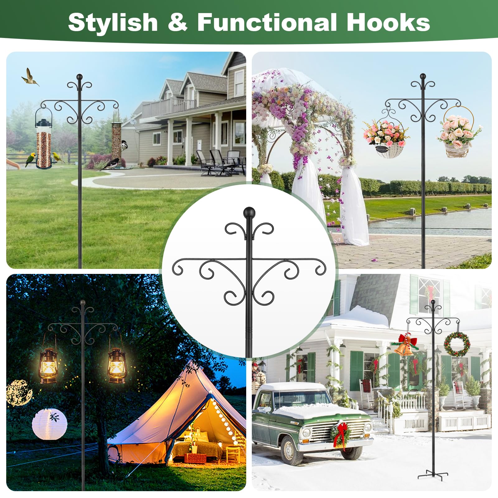 Kolako heavy-duty shepherds hook set for yards and patios.