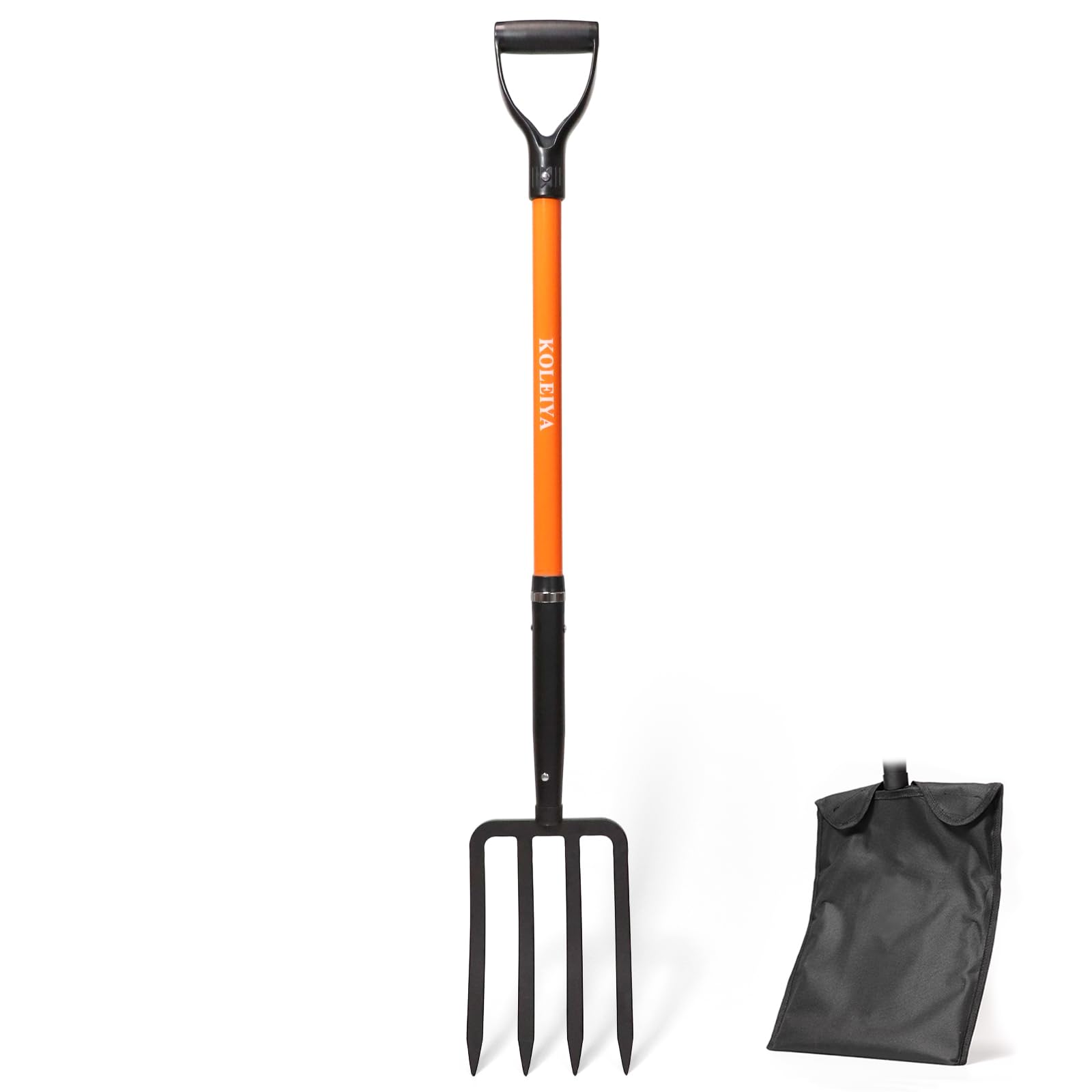 KOLEIYA 4-Tine Garden Fork for heavy-duty digging and aeration.