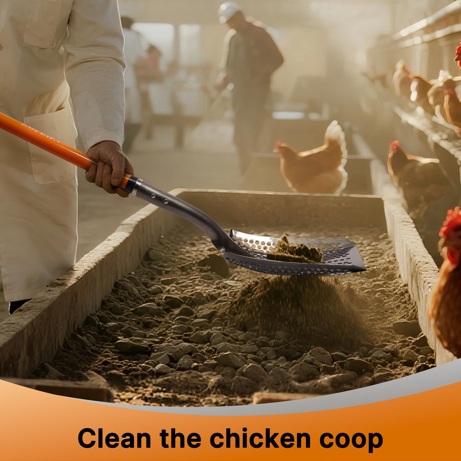 KOLEIYA chicken coop shovel for sifting litter and waste safely in coop