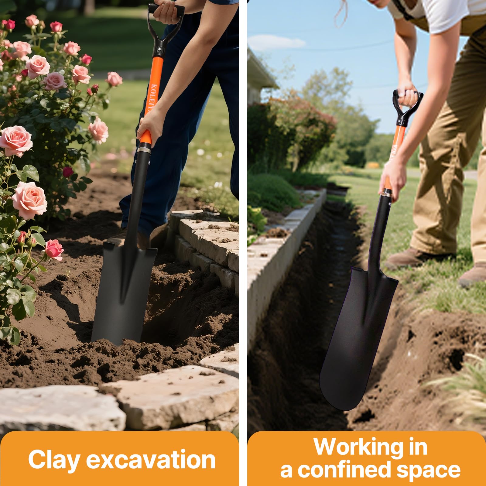 KOLEIYA ergonomic D-shaped handle offers comfortable grip for extended use.